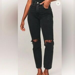 Abercrombie & Fitch The Ankle Straight Ultra High Rise Black Jeans 28/6